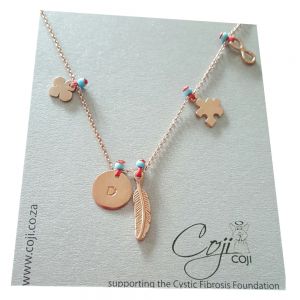 Rose/Gold Initial Charm Necklace