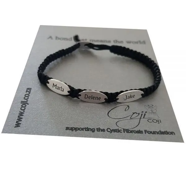 Mini Names On Braided Bracelet