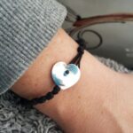 Pebble Knotted Heart Bracelet