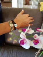 Sterling silver/ Gold Pebble Knotted Heart Bracelet