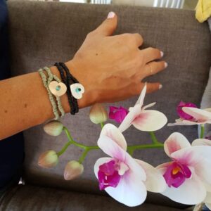 Sterling silver/ Gold Pebble Knotted Heart Bracelet