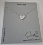 Mother of pearl white heart on chain