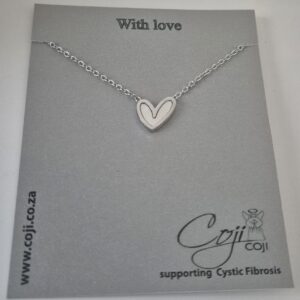 Mother of pearl white heart on chain